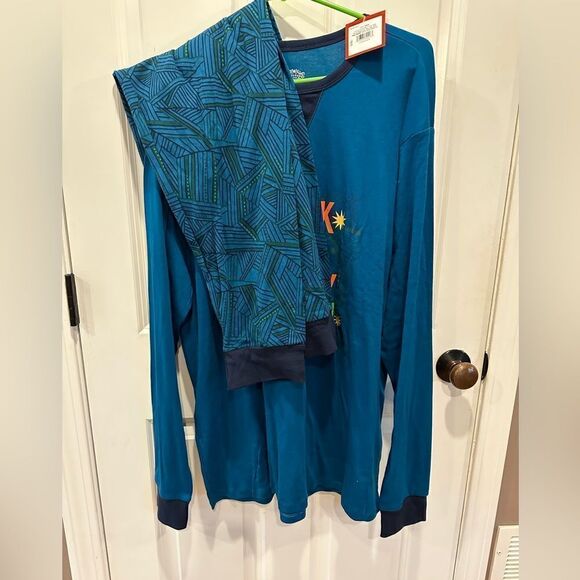 Men's XL tall Christmas pajamas blue set - Picture 3 of 4